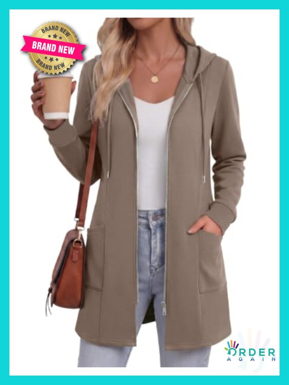 Women's Zip Up Hoodie Long Fleece Lined Drawstring Pockets Casual Fall